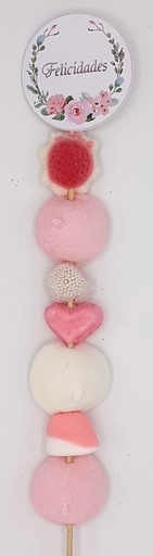 Brocheta Chuches "Felicidades" Rosa-Verde-Azul