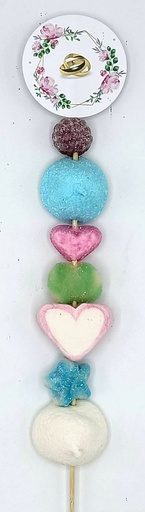 Brocheta Chuches Boda Verde-Azul-Rosa