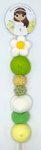 Brocheta Chuches Comunion Niña Rustica Amarillo-Verde