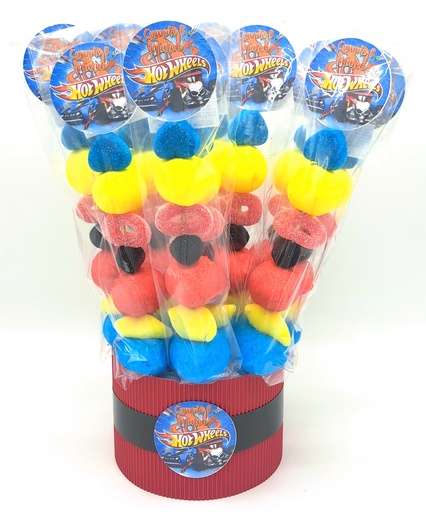 Cubo 12 Brochetas Chuches Hot Wheels