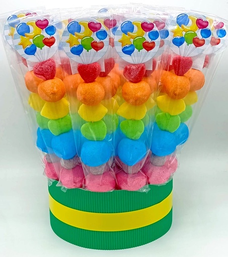 Cubo 20 Brochetas Chuches Globos Acuarela