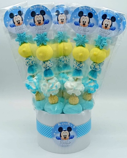 Cubo 20 Brochetas Chuches Mickey Bebe