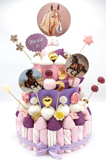 Tarta Chuches Grande Caballos Morado