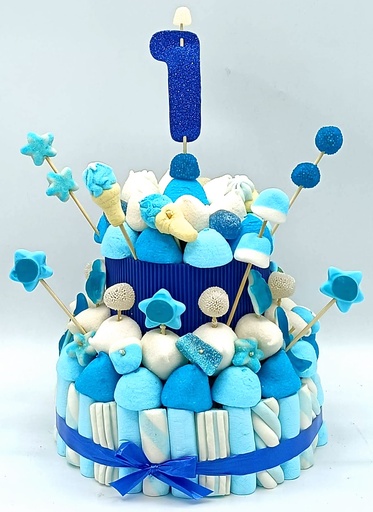 Tarta Chuches Mediana 1 a 9 años Azul-Blanco (Abrir para seleccionar año)