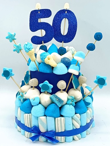 Tarta Chuches Mediana 50 a 59 años Azul-Blanco (Abrir para seleccionar año)