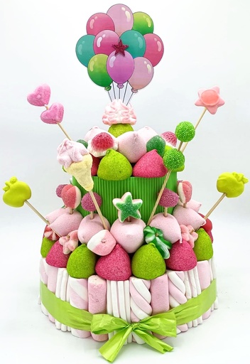 Tarta Chuches Mediana Globos Rosa-Verde
