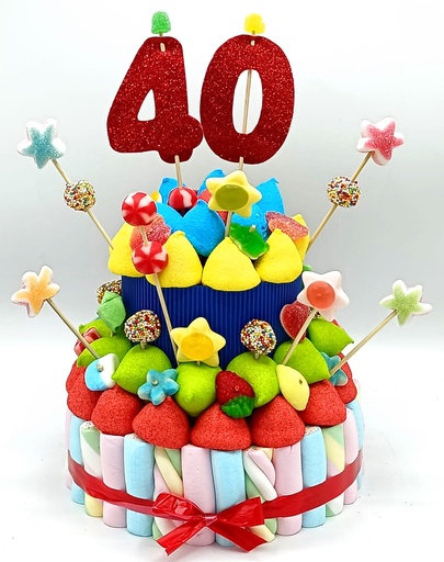 Tarta Chuches Mediana Multicolor 40 a 49 años (Abrir para seleccionar año)