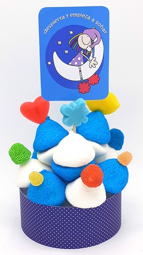 Tarta Chuches Mini Alta "Despierta y empieza a soñar" Azul-Azul
