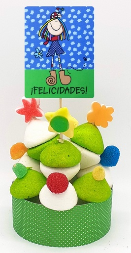 Tarta Chuches Mini Alta "Felicidades" Verde-Azul