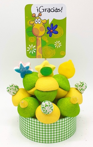 Tarta Chuches Mini Alta "Gracias" Verde-Verde
