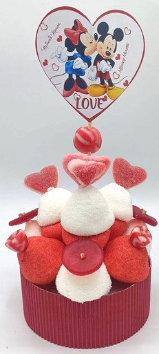 Tarta Chuches Mini Alta San Valentin "Love" Mickey-Minnie