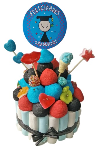 Tarta Chuches Pequeña Graduacion Individual Azul 2