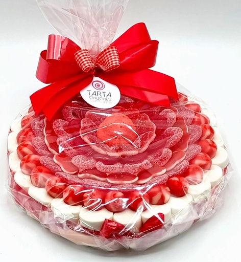 Tarta Chuches Plana Grande Rojo-Blanco