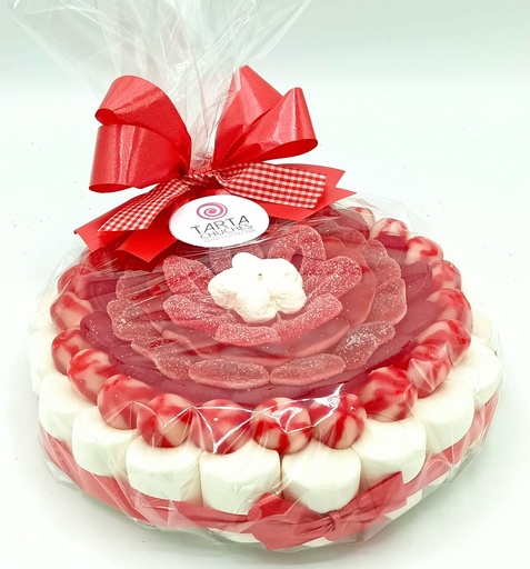 Tarta Chuches Plana Mediana Rojo-Blanco