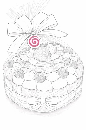 Tarta Chuches Plana Pequeña Rosa-Blanco